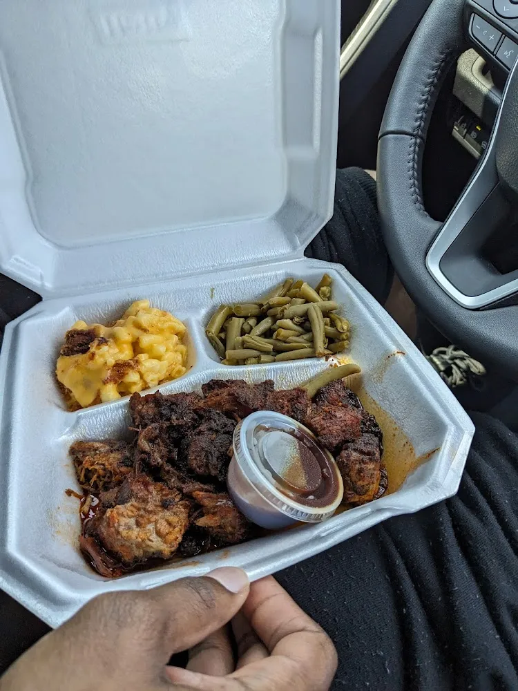 Burnt Ends Green Beans Ordered Potatoes for Mac N Cheese